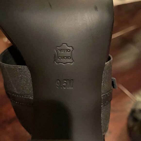 Donald Pliner Buy Black Ankle Strap Black Chunky High Heel Leather Sandals 9.5 - Picture 11 of 11